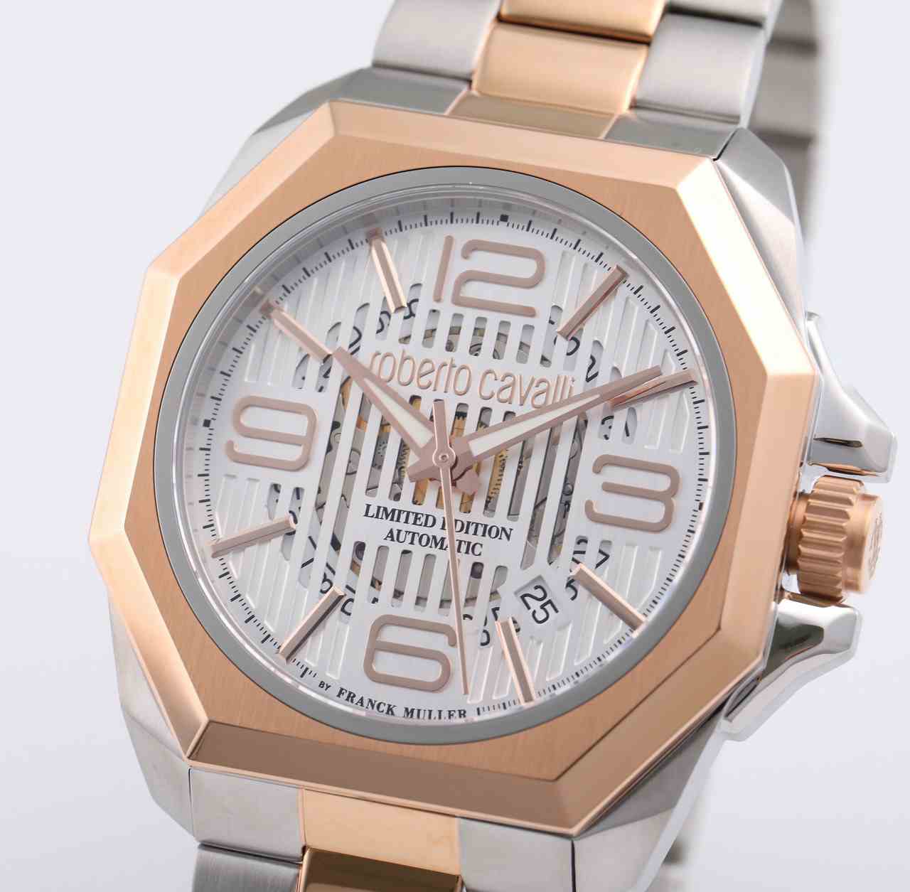 439ロベルトカヴァリ　フランクミュラー　クォーツ　ラウンド　腕時計　美品 roberto cavalli（ロベルト・カヴァリ） あすつく バイ フランク